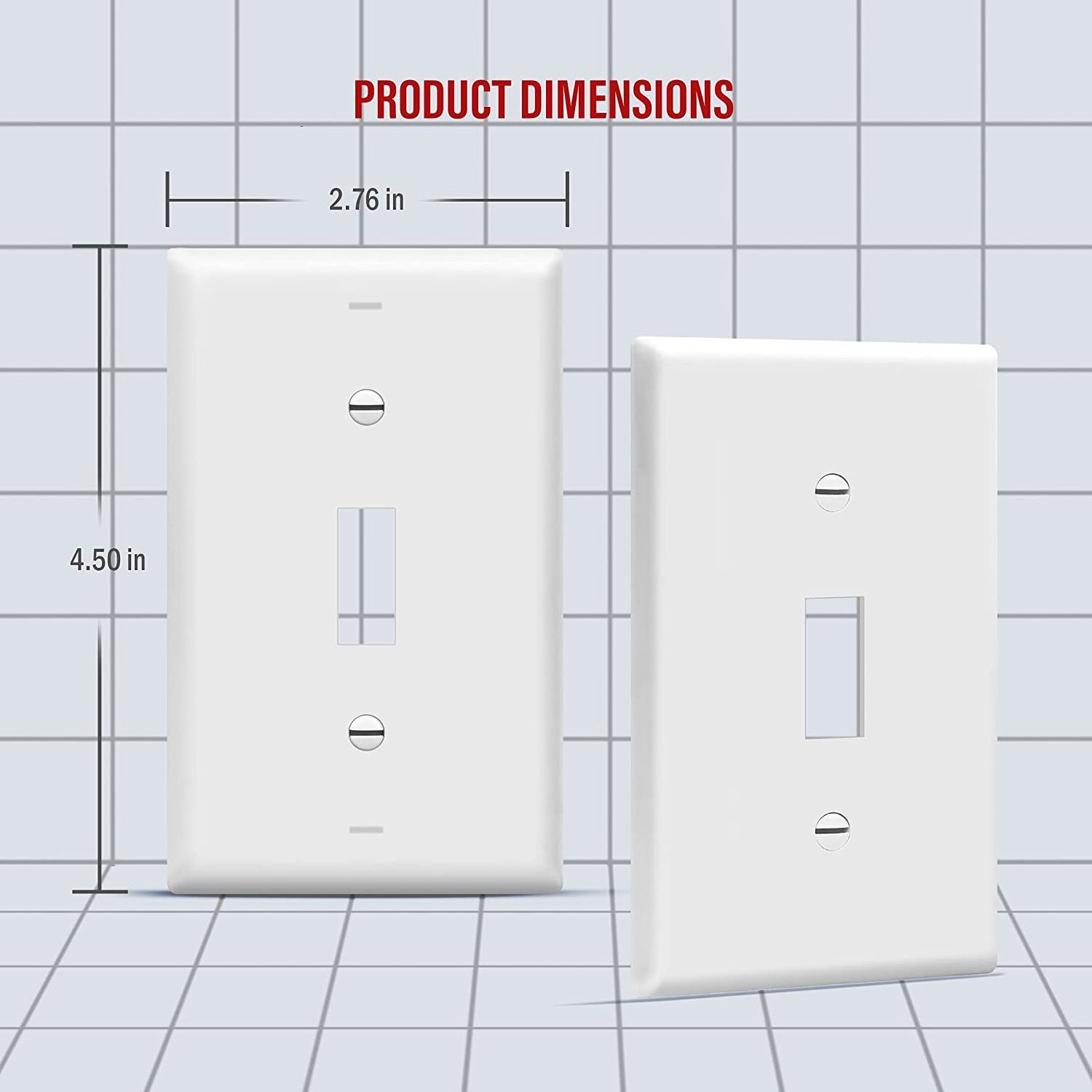 Toggle Light Switch Plastic Wall Plate Cover 1-Gang electrical decorative Unbreakable Polycarbonate Thermoplastic outlet 8811-W