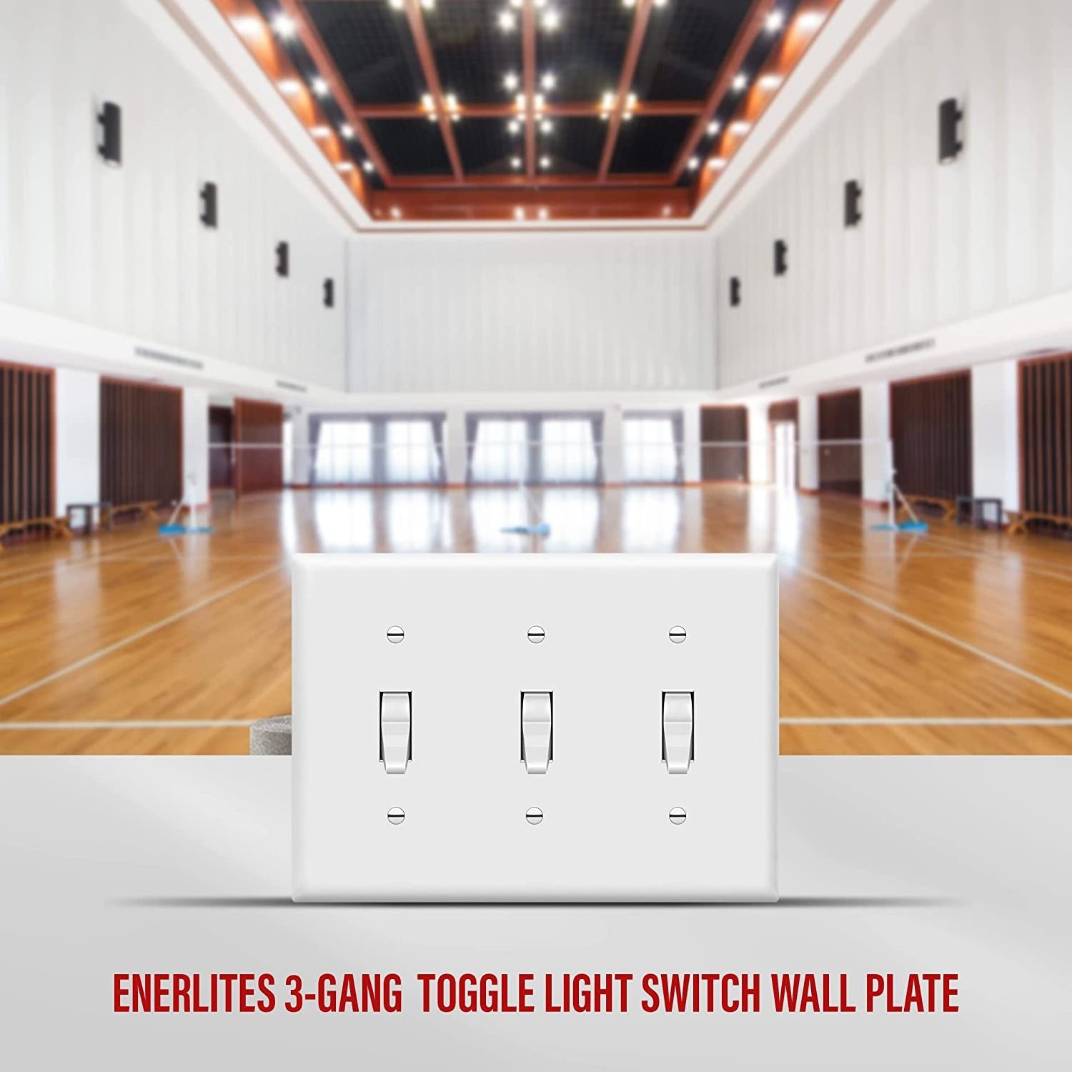 Triple Light Switch Wall Plate Gloss Finish Standard Size 3-Gang electrical decorative Unbreakable Cover Guard PC 8813-W White