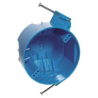 W520A 4" Ceiling Box PVC Round New Work With Nails round outlet box Blue   B520AR-UPC electrical  main switch box B520A-UPC