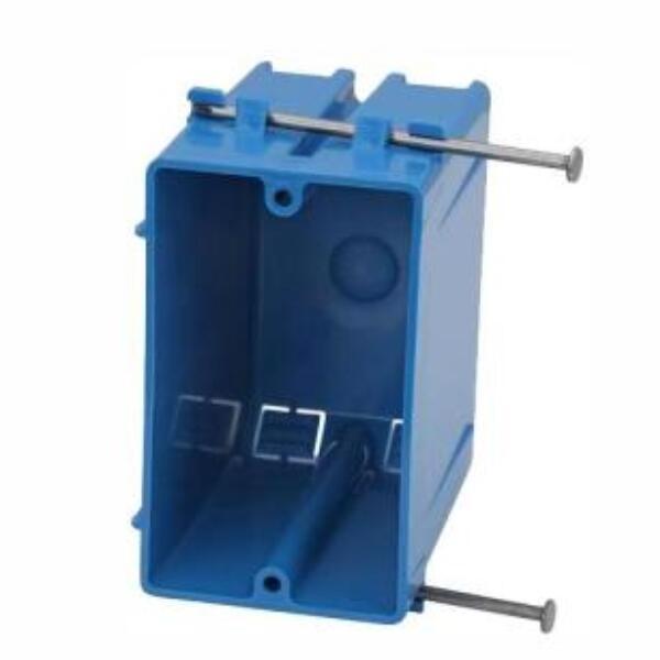 W122A Switch Outlet Box 1 Gang Old Work Nail-On Non-Metallic PVC New In-wall Electrical Covers Indoor Outdoor Power Floor Blue