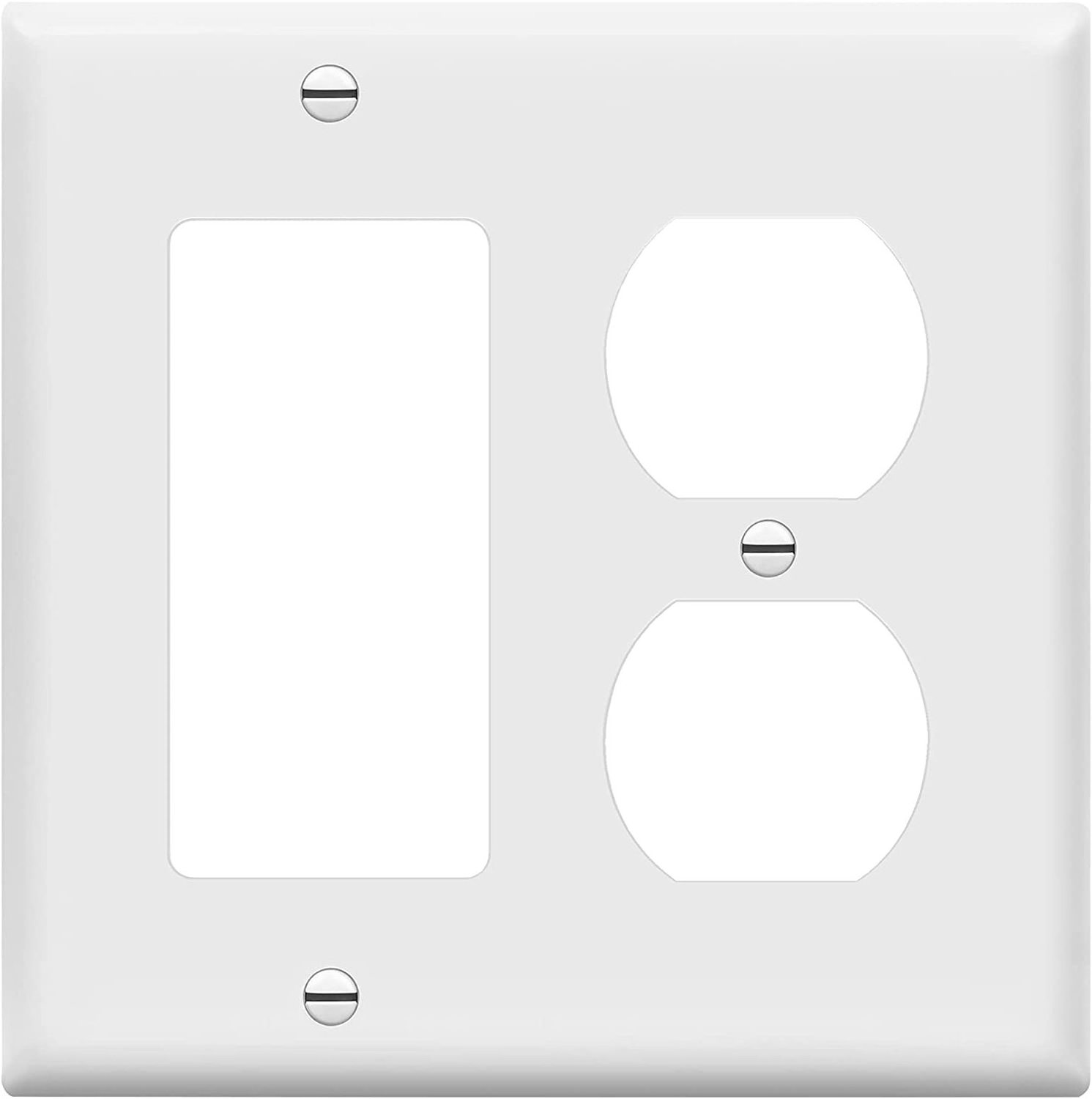 Combination Duplex Receptacle Outlet Decorator Rocker Light Switch Wall Plate Cover  2-Gang C660D1R1 Design Jumbo switch plates