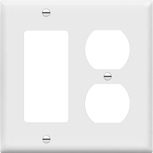 Combination Duplex Receptacle Outlet Decorator Rocker Light Switch Wall Plate Cover  2-Gang C660D1R1 Design Jumbo switch plates