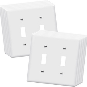 Toggle Light Switch Plastic Wall Plate 2-Gang electrical decorative Unbreakable Polycarbonate outlet Cover 8812-W White