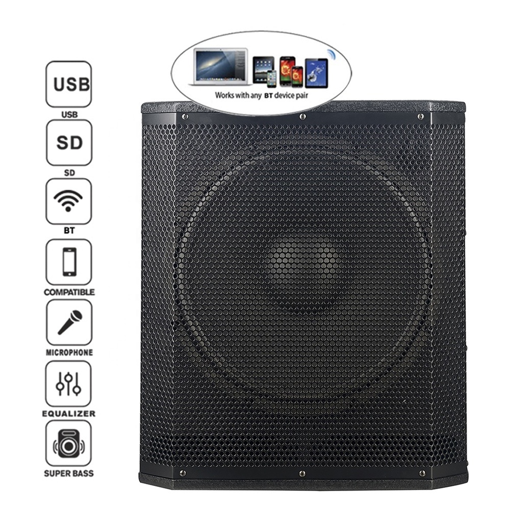 Array Line speaker 1600W 15inch active Subwoofer Karaoke sets Powered 2.1 Channel DJ box PA sound box System Bocina Parlant