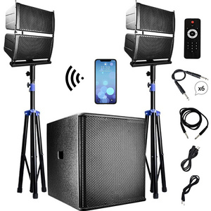 High Power Professional audio 5000W 18" Active Subwoofer BT  Karaoke sets PA speaker system with 6.5" Array Line Speaker  Bocina