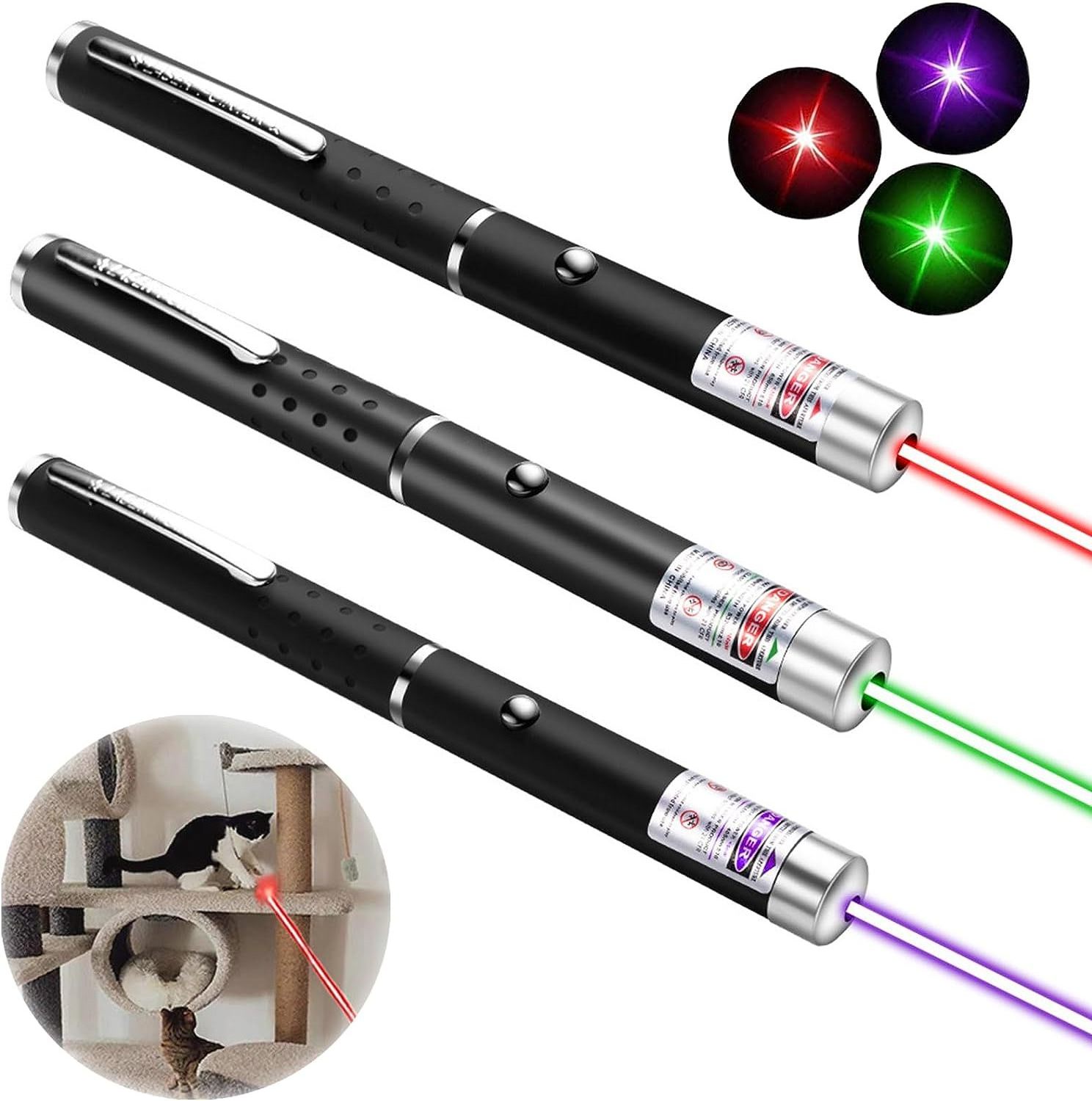 Lazer Pointer Pen Visible Beam Light LED Laser Flashlight Pet Kitten Dogs Laser Pen Toys Chaser Tease Pointer Pen Toys for Cats