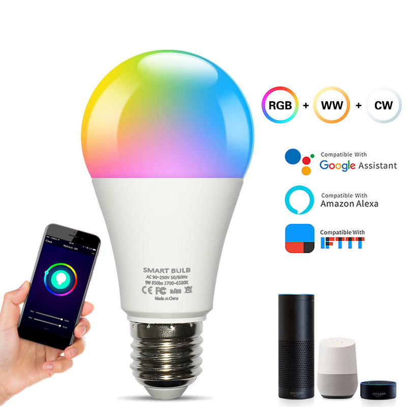 Wifi Smart LED Light bulb E27 Wireless App Control Adjustable A19 Led Blub