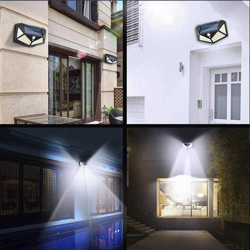 100 LED Solar Light Solar Lamp IP65 Waterproof Wall Light Solar Sunlight Powered Garden Street Light PIR Motion Sensor Outdoor