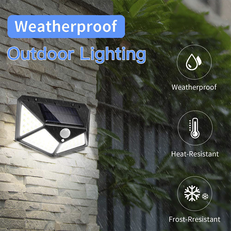 100 LED Solar Light Solar Lamp IP65 Waterproof Wall Light Solar Sunlight Powered Garden Street Light PIR Motion Sensor Outdoor