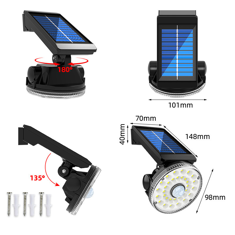 Solar Wall Light for Deck Solar Security Lights Led Focos Solares Lamp Outdoor Garden Lights Motion Sensor Outdoor 32 Industrial