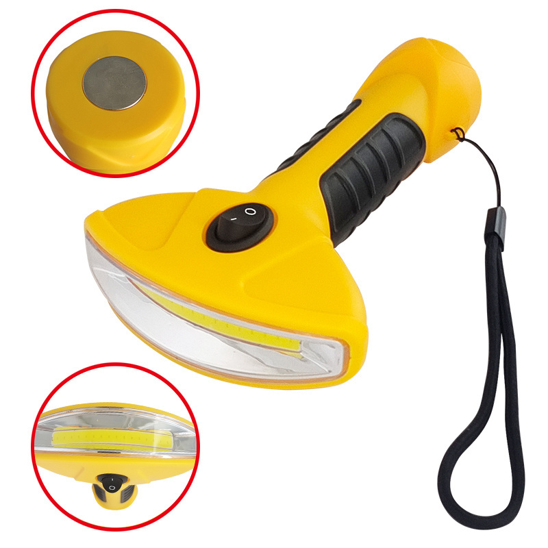 New ABS Plastic LED COB Flashlight Mini Portable Hand Lantern AAA Battery Operated LED Torch Working Lights with Magnet