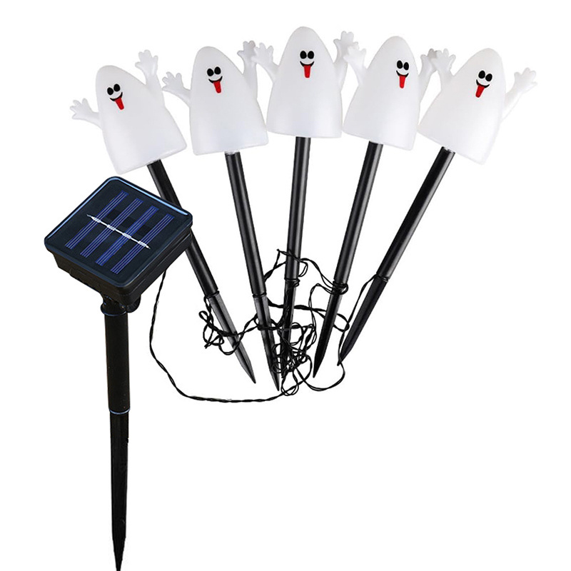 Halloween Decorations Outdoor Solar Pathway Lights Halloween Ghost Led Stake Lights Waterproof for Halloween Party Yard Decor