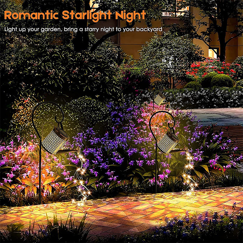 Solar Garden Decoration Landscape Path LED Light Water Can Lights Outdoor Romantic Starlight Night Lamp LED Waterfall Light 30