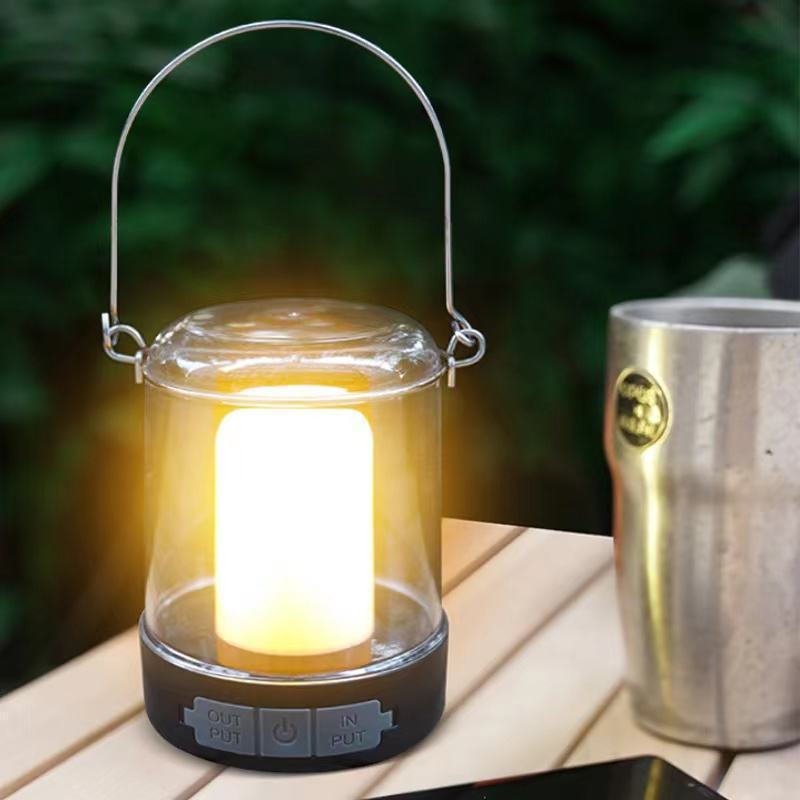 3 Modes Camp Decorative Lantern Outdoor Emergency Rechargeable Camping Light with Power Bank Waterproof LED Camping Lamp