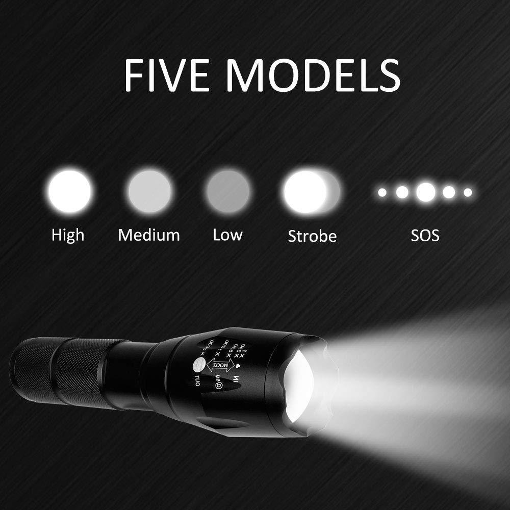 Aluminum Flashlight Hand LED torch flash light Outdoor High Lumen XML T6 Waterproof LED Zoomable Flashlight