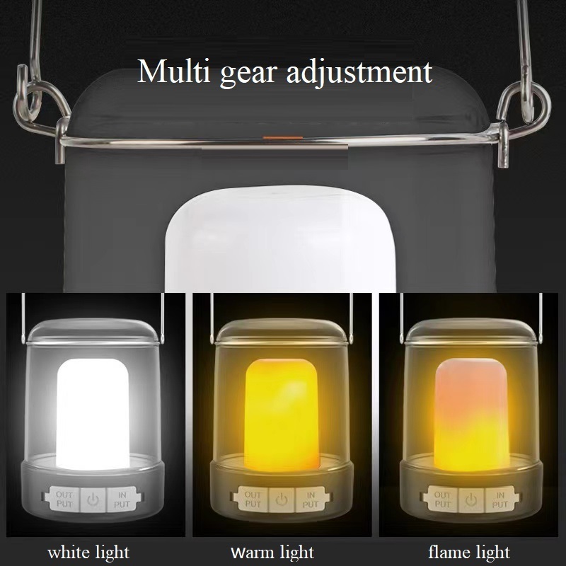 3 Modes Camp Decorative Lantern Outdoor Emergency Rechargeable Camping Light with Power Bank Waterproof LED Camping Lamp