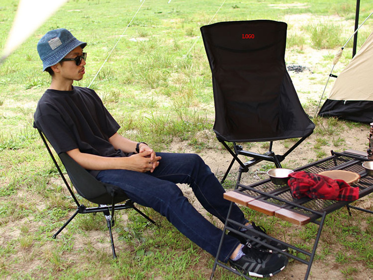 outdoor camping Picnic portable black High Back zero gravity folding chair