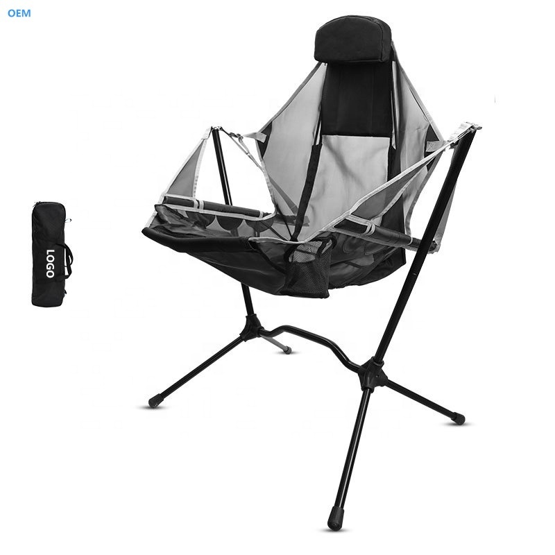 KONO 2023 New Arrival Swing Garden Folding Chair Outdoor  Light Camping Portable Rocking Chair for Fishing And hiking