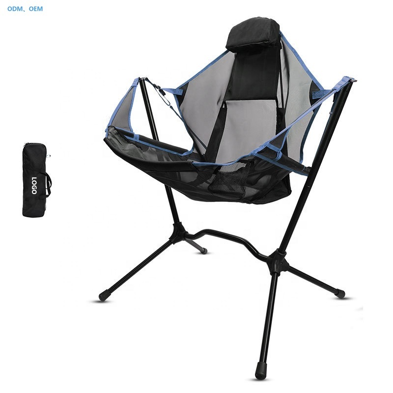 KONO 2023 New Arrival Swing Garden Folding Chair Outdoor  Light Camping Portable Rocking Chair for Fishing And hiking