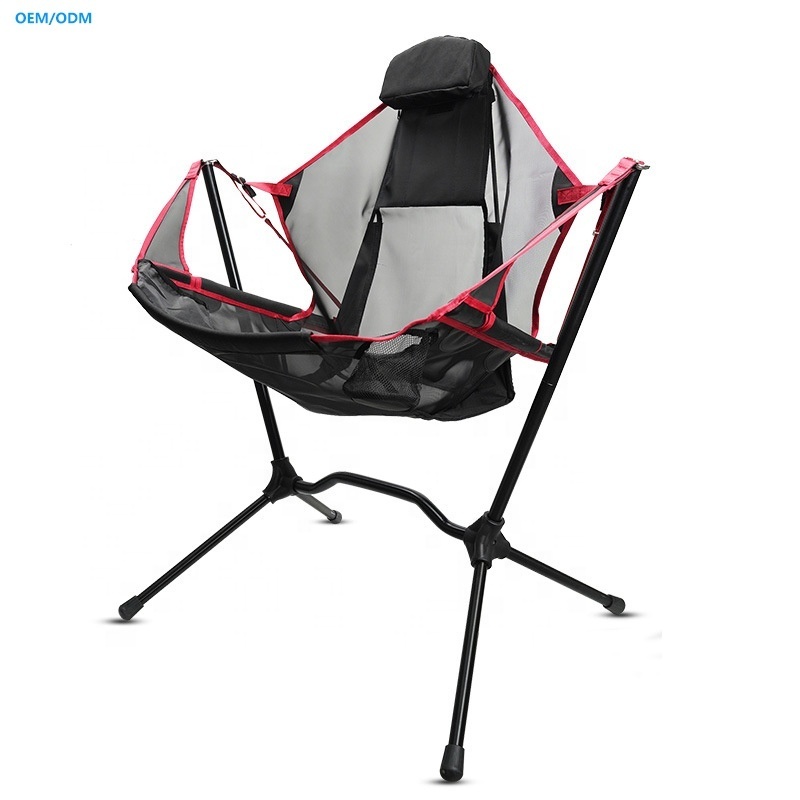 KONO 2023 New Arrival Swing Garden Folding Chair Outdoor  Light Camping Portable Rocking Chair for Fishing And hiking