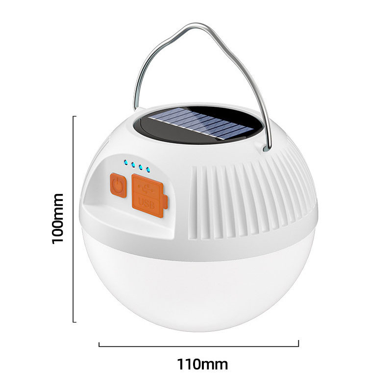 USB Rechargeable Portable Lantern Solar Camping Lantern Flashlight Waterproof Hanging Tape C LED Lights Camping Bulbs