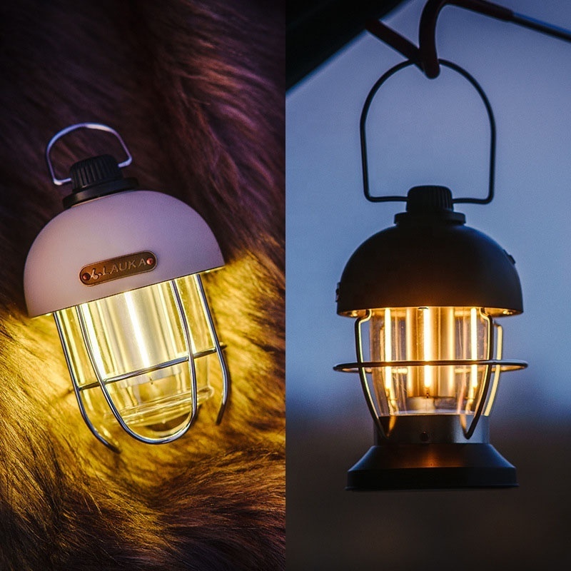 hot selling lumin retro jacklight iron USB rechargeable art lamp LED charging hanging tent outdoor portable camping light