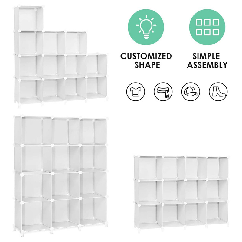 Cube Storage 12-Cube Bookcase Cubes Organizer Storage Shelves Closet Organizer Shelf Plastic Bookshelf Storage shelf rack