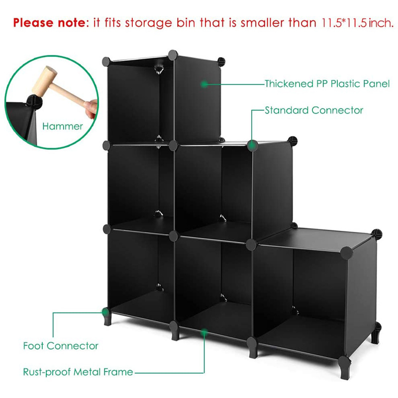 Cube Storage 6-Cube Closet Organizer Storage Shelves Cubes Organizer DIY Plastic Closet Cabinet home rank shelf