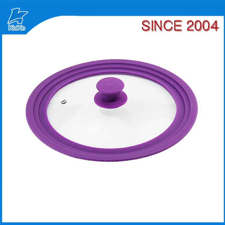 Food Grade Universal size silicone glass lid   Ring Tempered  for all cookware glass Lid