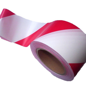 Custom PE 3" Barrier Barricade Plastic Roll Red White Warning Tape Printing Feature Non-Adhesive Caution Tape Model Alert Tape