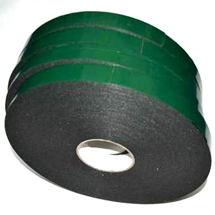 Custom Jumbo Roll Waterproof Self Adhesive Double Sided Fixing PE Auto Foam Acrylic Solvent Glue 1mm Black Pe Foam Tape Green