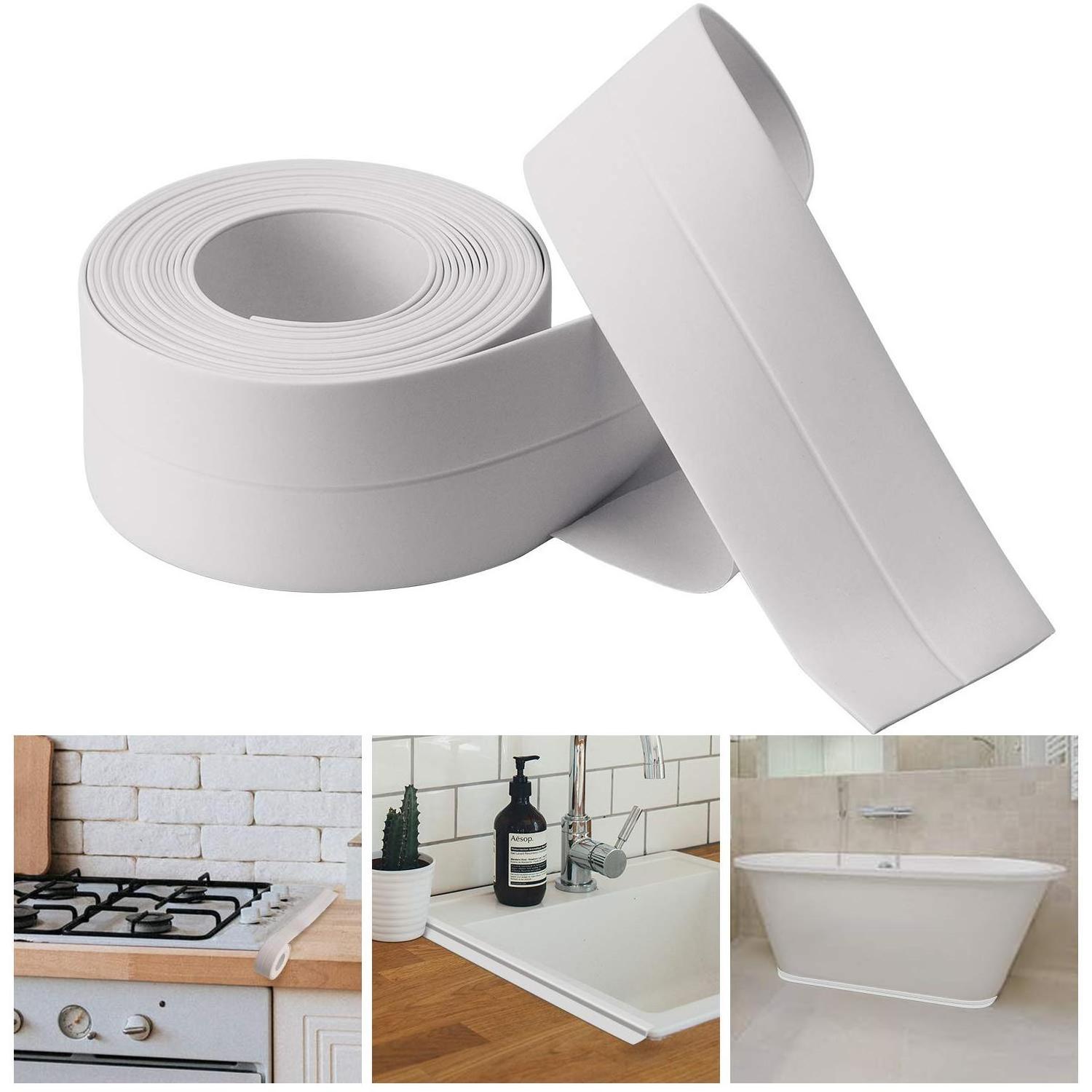 1mm Caulk Tape Sealing Tape Waterproof Self Adhesive Tape Bathroom Seam Mildewproof Kitchen Stickers Kitchen Sink PVC Opp Bag