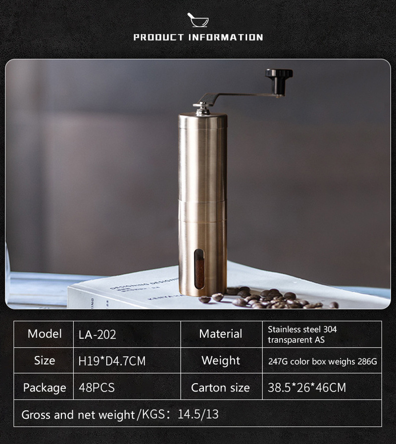 Household portable stainless steel coffee bean grinder hand-operated bean grinder freshly ground manual coffee machine