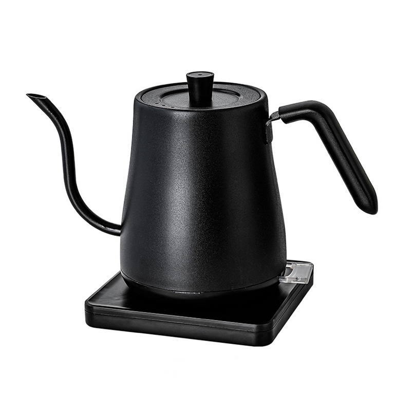 Matte Black Elegant Electric Gooseneck Kettle 1L Fast Boiling Hot Water Kettle Stainless Steel Fast Heating Electric Kettle