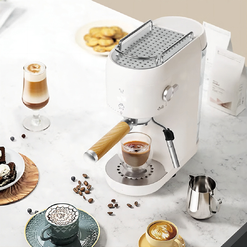 Italian semi-automatic capsule coffee machine household retro fancy milk bubble mini coffee powder dual purpose machine