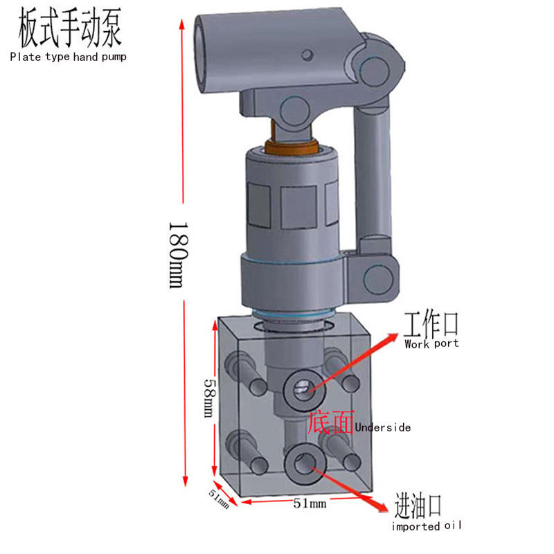 Cartridge valve hydraulic manual pressure pump small manual hydraulic oil pump LHP-10 aluminum valve block single-acting manual