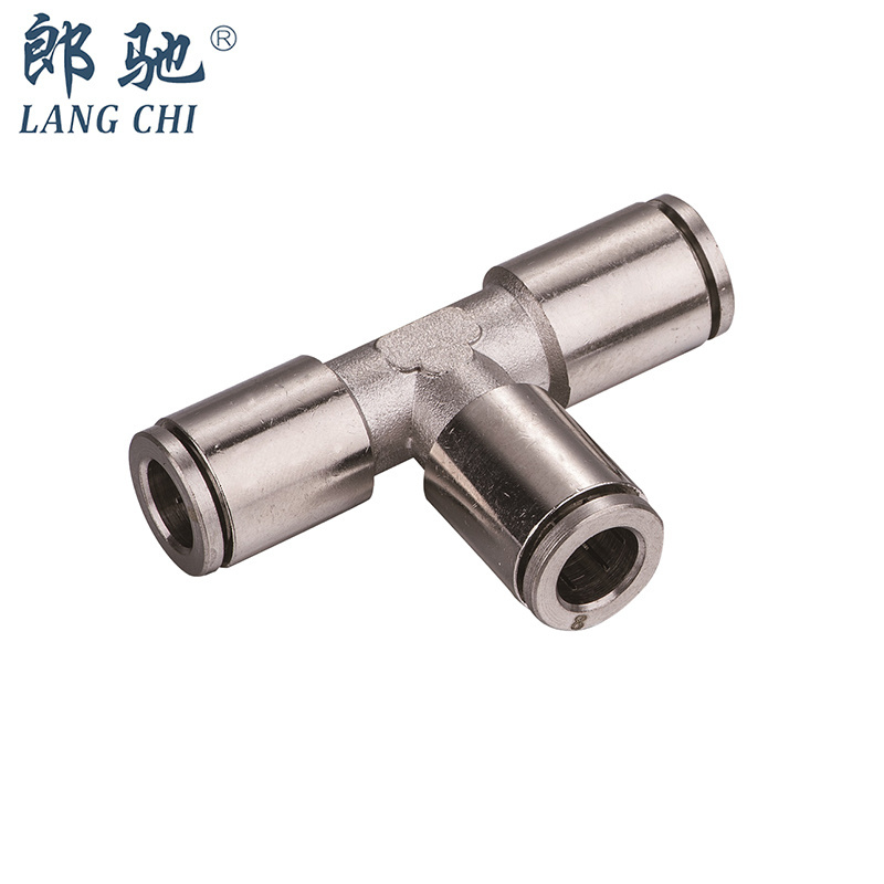 4mm 6mm 8mm 10mm 12mm 16 mm Pipe Fitting Connector Push in Brass Nickel Stainless Steel Metal Connect Pneumatic Part Air Fitting