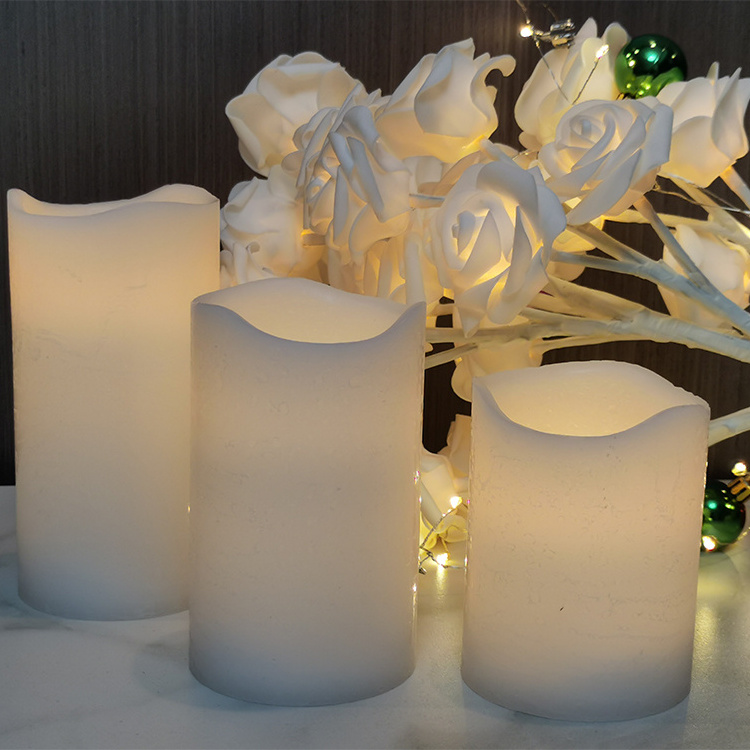 Flameless Candles Battery Operated White Real Wax Pillar LED Candles with 10 Key Remote