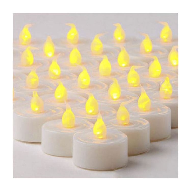 Reusable mini flicker prayer birthday party christmas decorations white battery operated led plastic tealight tea light candles