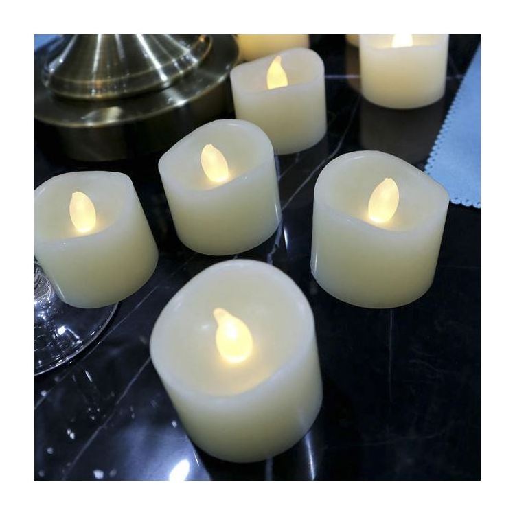 Hot selling decorative flameless flicker real wax led electric mini small tea light candle tealight