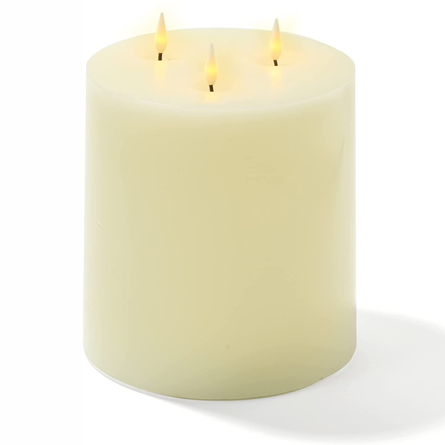 Wholesale pure whiteness large battery operated 3 wick led candle