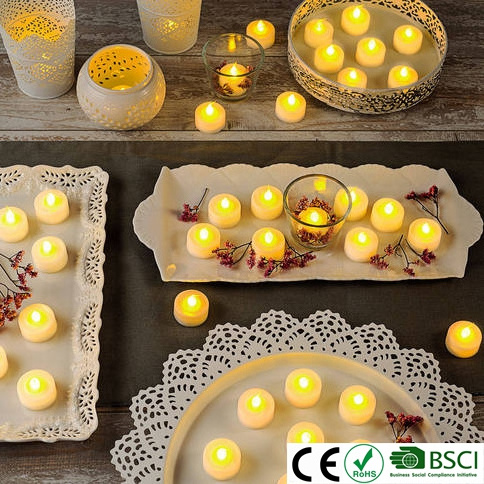 Reusable mini flicker prayer birthday party christmas decorations white battery operated led plastic tealight tea light candles