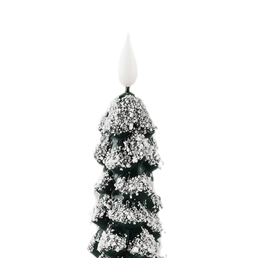 3D Wick wax christmas tree long warm white remote flameless led taper candles with remote control