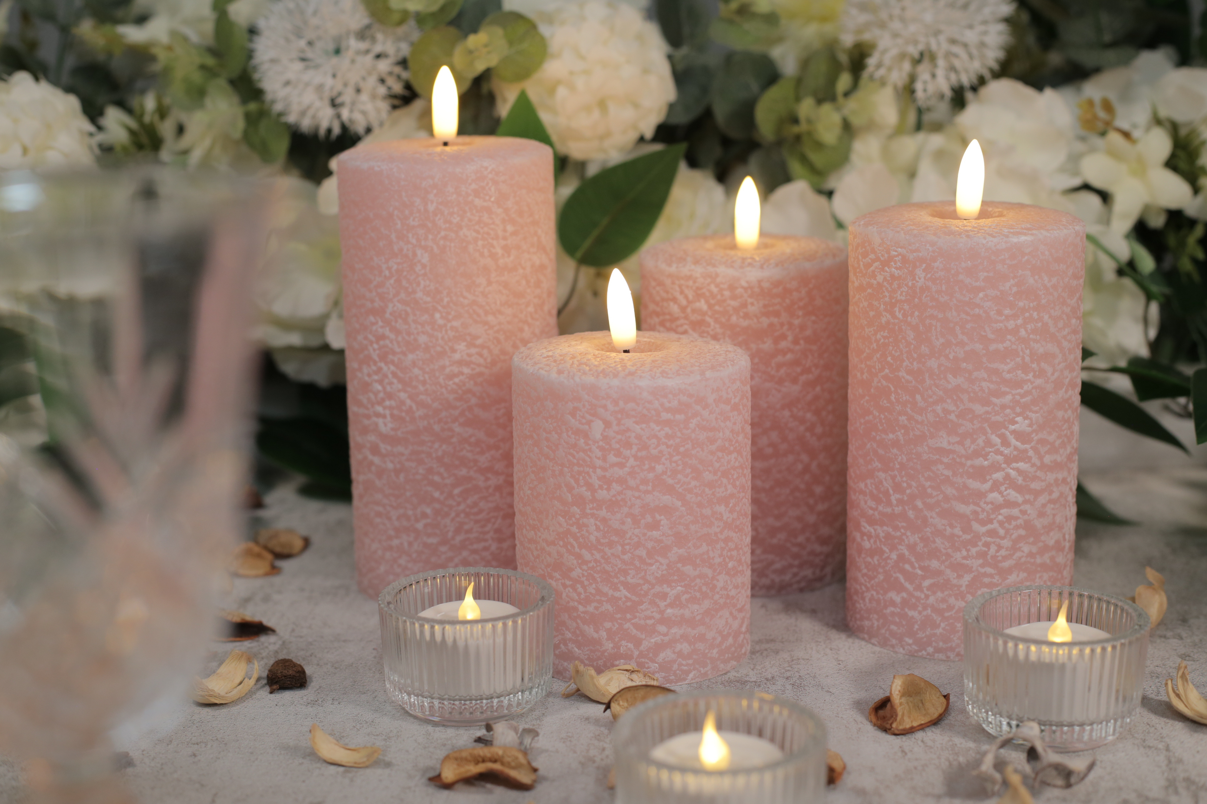 Good quality 3D wick moving flame candle birthday party pink led candle for decoration