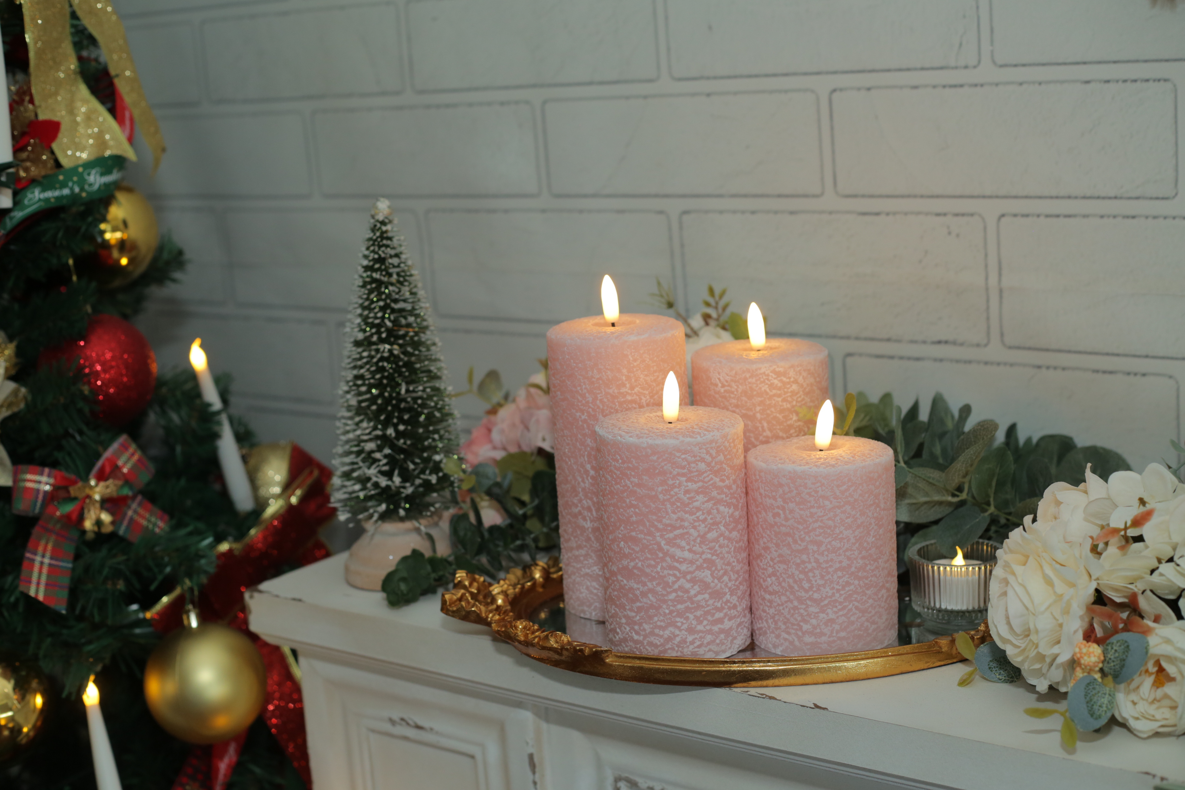 Good quality 3D wick moving flame candle birthday party pink led candle for decoration