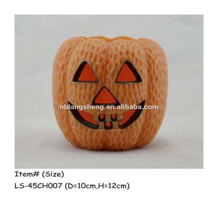 Hot sale halloween decoration pumpkin shaped led flameless candle light