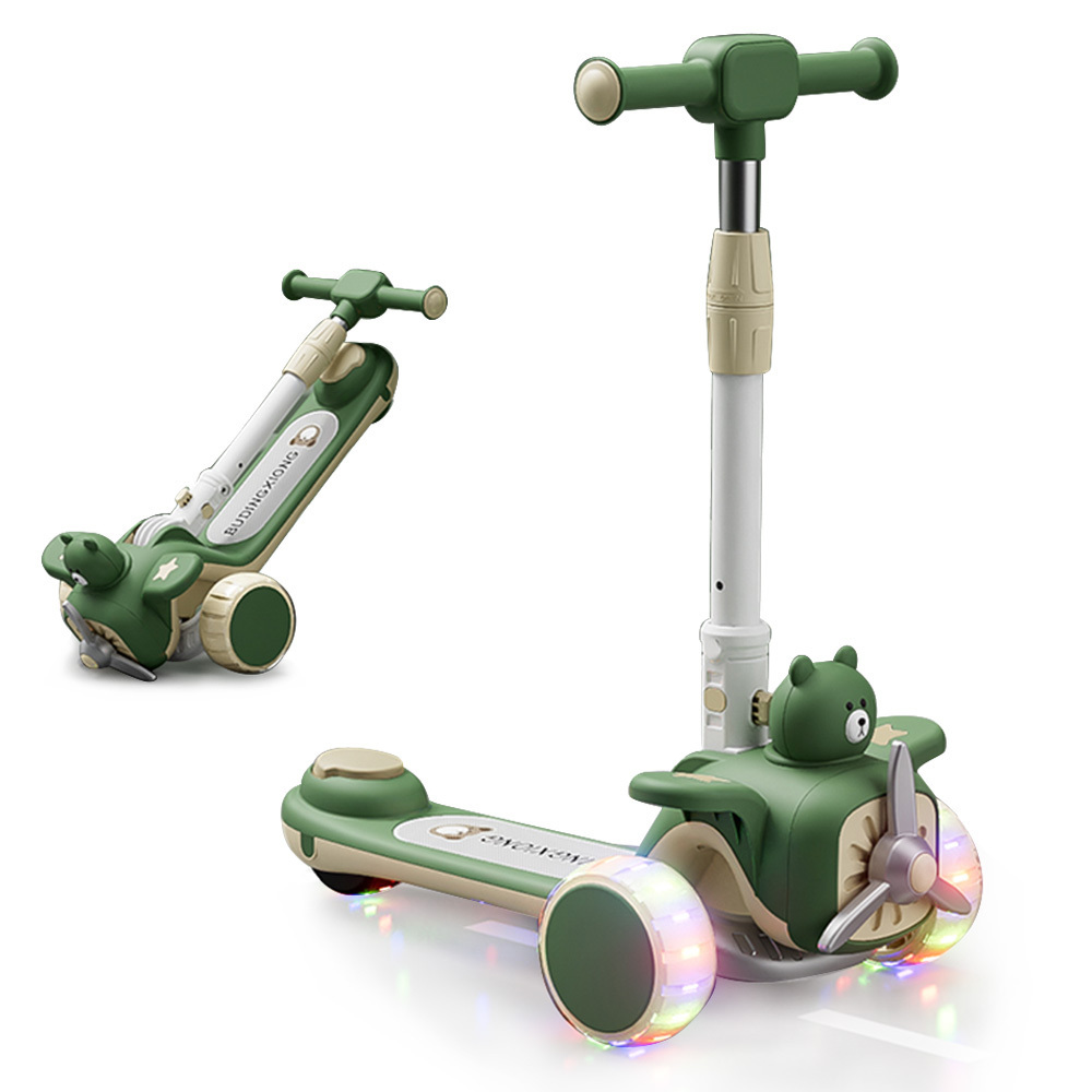 Extra-Wide PU LED Lightweight Scooter Kids 3 Wheels Safe Premium Kids ' Children's Kickboard Scooter For Boys And Girls