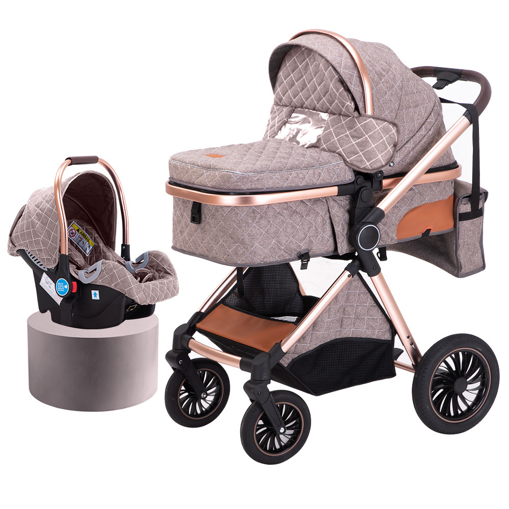 Coches Para Bebes. Baby Car Seat And Strollers Baby Pram Kinderwagen 3 En 1 Foldable Baby Stroller 3 In 1 With Car Seat