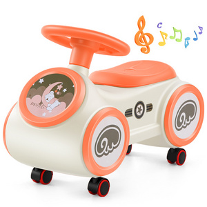 Four Pu Wheels Licensed Cheap Sit to Stand Toddler Baby Ride On Car Electric Toy Kids Swing Wiggle Car With Music