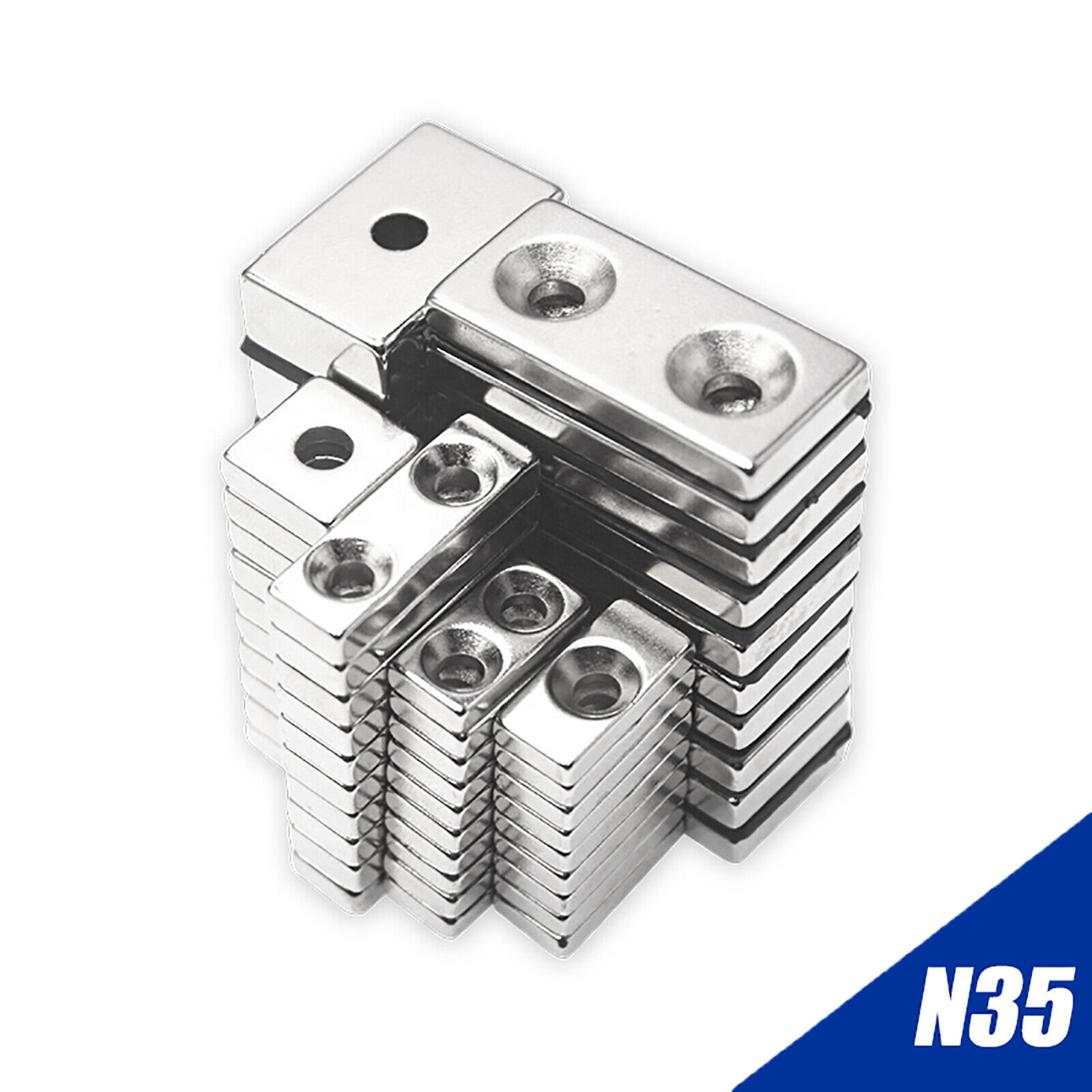 Manufacturer supply Rectangular Pot Channel Neodymium Magnet Industrial Permanent Block Countersunk Hole N52 Magnet